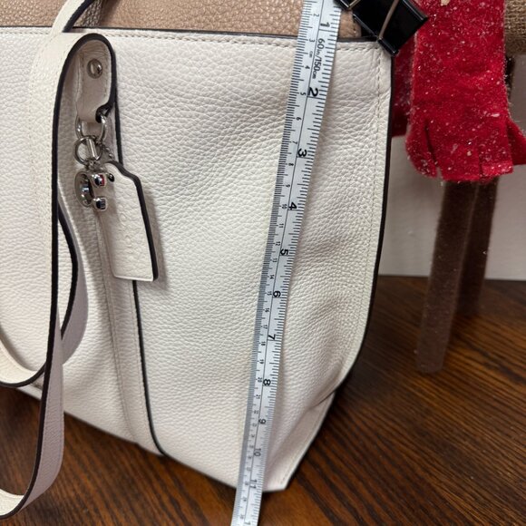 Coach May Tote Bag NEW Cream and Beige with Silver hardware - Picture 7 of 15